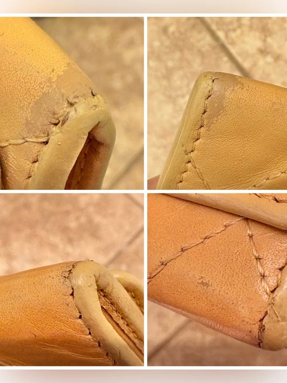 Authentic Chanel Cambon Quilted Leather Short Wallet with Orange interior